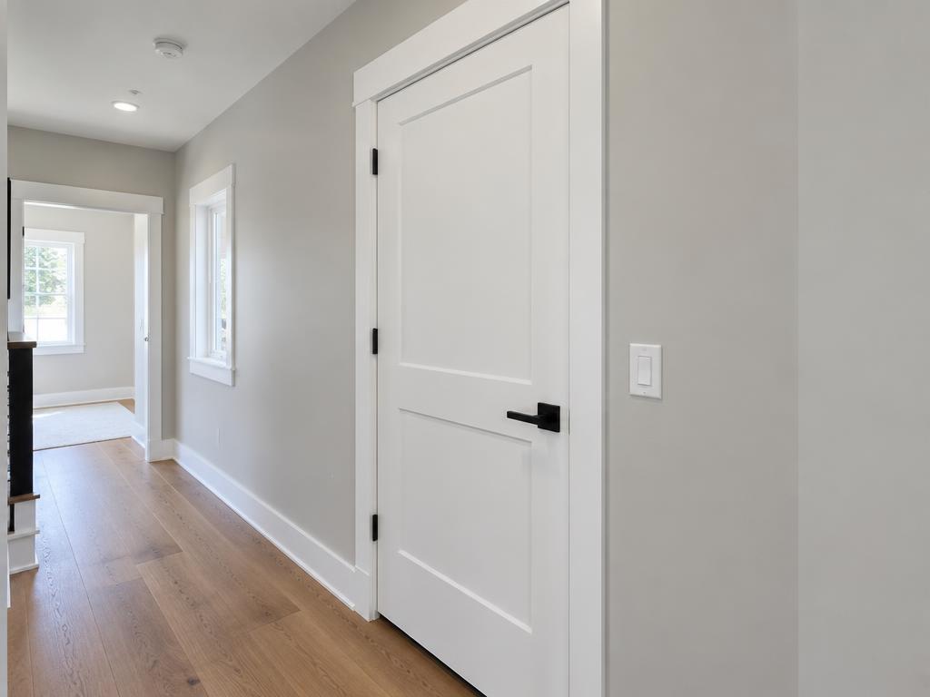 After: New door hung square with modern hardware